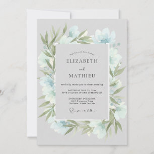 Eis-Azur-Kranz-Hochzeit Einladung