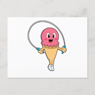Eis bei Fitness mit Seil Postkarte