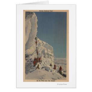 Eis-Bergsteiger im regnerischeren Nationalpark,