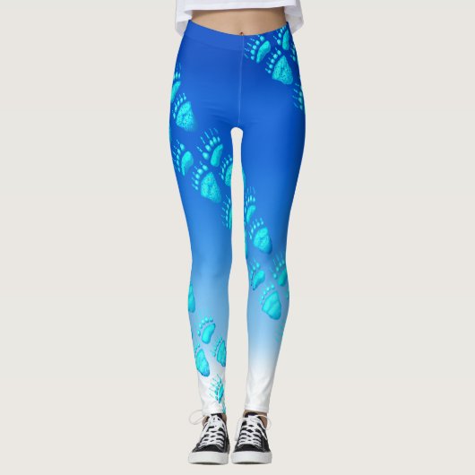 Eis-Blau-Bärn-Tatzen - Leggings (Vorderseite)