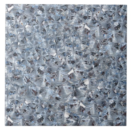 Eis-Blau-Diamant-Kristalle Bling Fliese (Vorderseite)