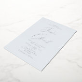 Eis Blue and Silver Foil Wedding Folieneinladung (Gedreht)