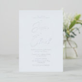 Eis Blue and Silver Foil Wedding Folieneinladung (Stehend vorne)