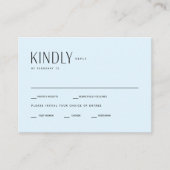Eis Blue Contemporary Wedding RSVp Begleitkarte (Vorderseite)