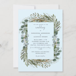 Eis Blue Eucalyptus Botanical Wedding Einladung