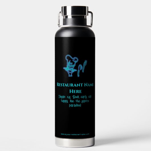 Eis-blue Fine-Restaurant Logo Trinkflasche (Rückseite)
