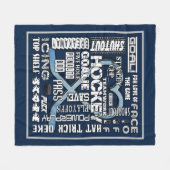 Eis Blue Heart Hockey Worte Weiße Logos 2 Fleecedecke (Vorderseite (Horizontal))