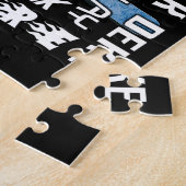 Eis Blue Heart Hockey Worte Weiße Logos Puzzle (Seite)