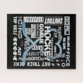 Eis Blue Heart Hockey Worte Weiße Logos Puzzle (Horizontal)