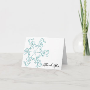Eis Blue Heart Snowflake Hochzeit Danke Karte