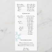 Eis Blue Heart Snowflake Wedding Programm (Rückseite)