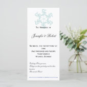 Eis Blue Heart Snowflake Wedding Programm (Stehend Vorderseite)