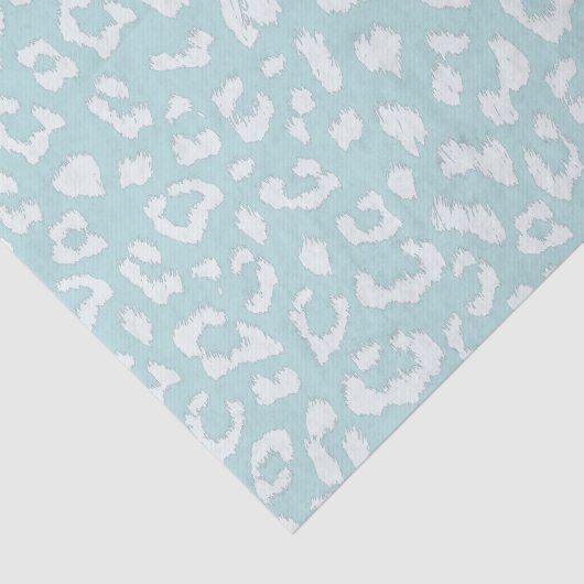 Eis Blue Large Leopard Print Seidenpapier (Ausschnitt)