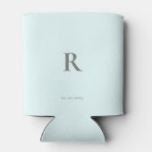 Eis Blue Monogram und Couple Names Wedding Dosenkühler (Rückseite)