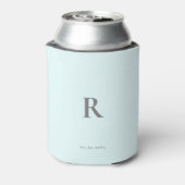 Eis Blue Monogram und Couple Names Wedding Dosenkühler (Kanne Rückseite)
