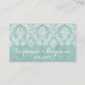 Eis Blue Rustic Damask Hochzeitskarte Begleitkarte (Vorderseite)