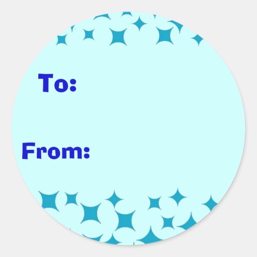Eis Blue Snow / Stars Aufkleber. Vom Etikett Runder Aufkleber (Vorderseite)