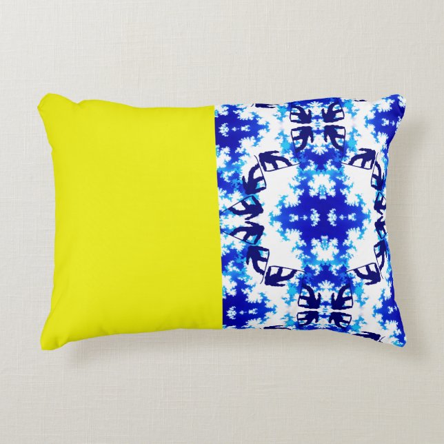 Eis Blue Snowboarder Sky Yellow Snowboarder Sport Dekokissen (Vorderseite)