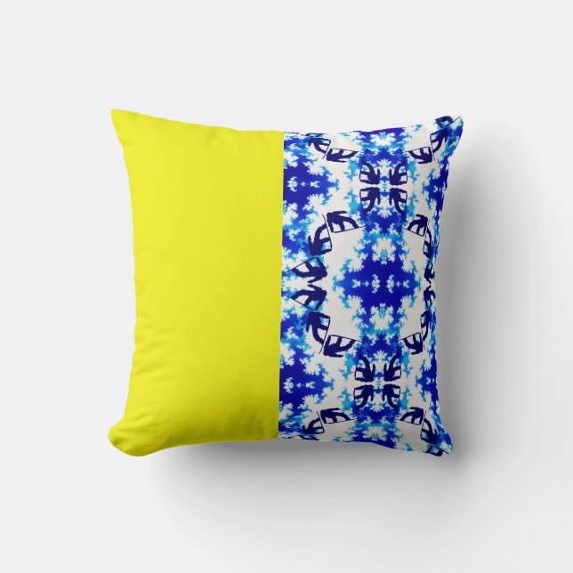 Eis Blue Snowboarder Sky Yellow Snowboarder Sport Kissen (Vorderseite)