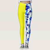 Eis Blue Snowboarder Sky Yellow Snowboarder Sport Leggings (Vorderseite)