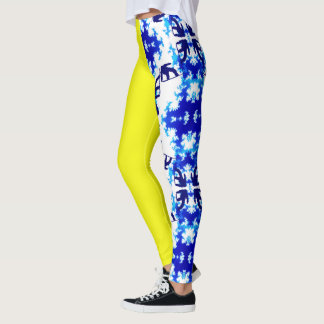 Eis Blue Snowboarder Sky Yellow Snowboarder Sport Leggings