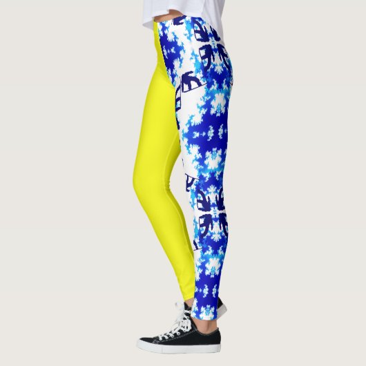 Eis Blue Snowboarder Sky Yellow Snowboarder Sport Leggings (Links)