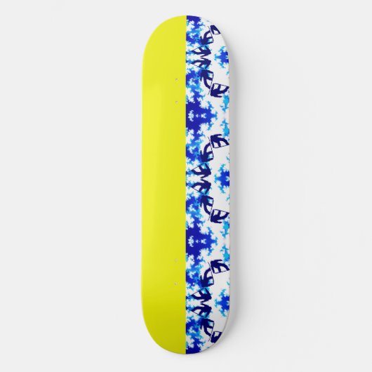 Eis Blue Snowboarder Sky Yellow Snowboarder Sport Skateboard (Vorderseite)