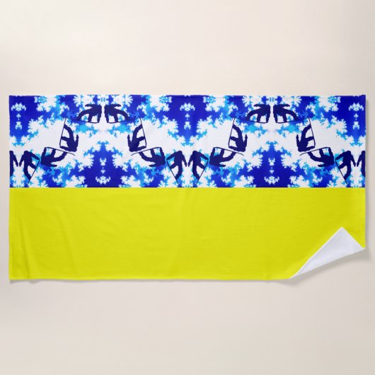 Eis Blue Snowboarder Sky Yellow Snowboarder Sport Strandtuch (Vorderseite)