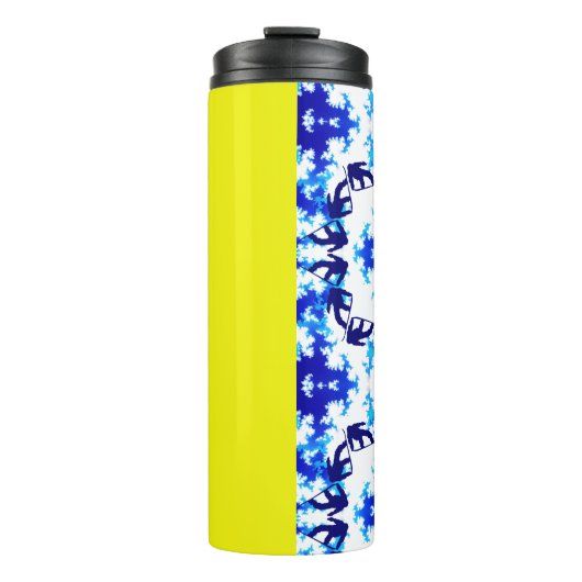 Eis Blue Snowboarder Sky Yellow Snowboarder Sport Thermosbecher (Vorderseite)
