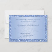 Eis Blue Snowflake Repcard RSVP Karte (Rückseite)