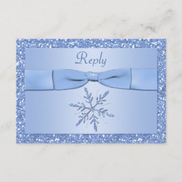 Eis Blue Snowflake Repcard RSVP Karte