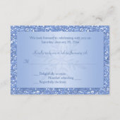 Eis Blue Snowflake Repcard RSVP Karte (Rückseite)