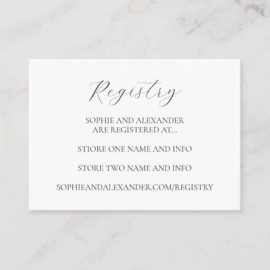 Eis Blue Snowflake Winter Wedding Registry Begleitkarte (Vorderseite)