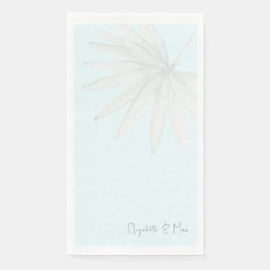 Eis Blue Tropical Couple Names II Wedding Serviette (Vorderseite)