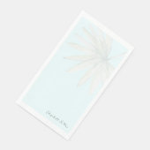 Eis Blue Tropical Couple Names Wedding Serviette (Ecke)