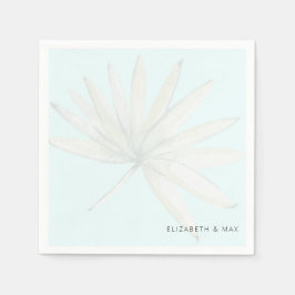 Eis Blue Tropical Couple Names Wedding Serviette