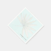 Eis Blue Tropical Couple Names Wedding Serviette (Ecke)