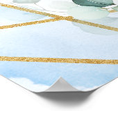 Eis blühender Eukalyptus und Goldrahmen willkommen Poster (Ecke)