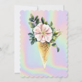 Eis Blume Holografischer Geburtstag Einladung (Rückseite)