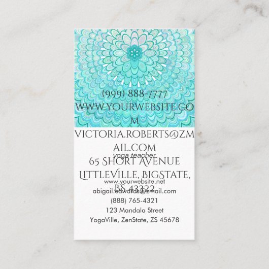 Eis-BlumeMandala Visitenkarte (Rückseite)