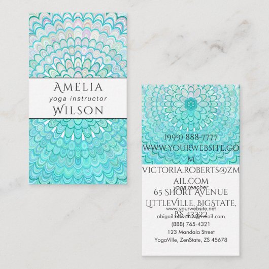 Eis-BlumeMandala Visitenkarte (Vorne/Hinten)