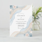 Eis Champagner Blüten Hochzeit Einladung (Stehend Vorderseite)