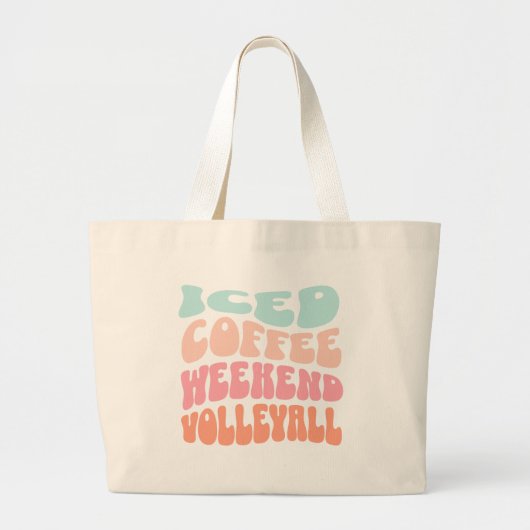 Eis Coffee Weekend Volleyball Retro Jumbo Stoffbeutel (Vorne)