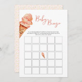 Eis Cream Baby Dusche Bingo Spiel Einladung (Vorne/Hinten)