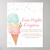 Eis Cream Baby Dusche Spate Night Diapers Poster (Vorne)