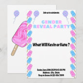 Eis Cream Baby-Gender offenbaren Einladung (Vorne/Hinten)