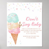 Eis Cream Baby Shower Say Baby nicht Poster (Vorne)