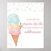 Eis Cream Baby Shower Station Poster (Vorne)