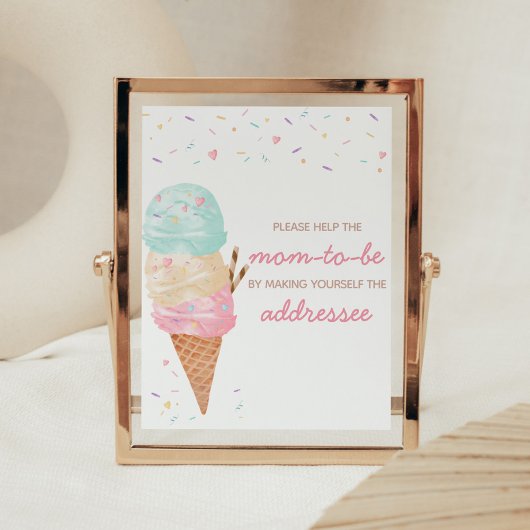 Eis Cream Baby Shower Station Poster