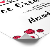 Eis Cream Bar Hochzeit Love Bird-Zeichen Poster (Ecke)